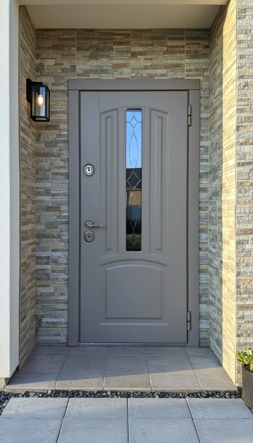 Дверь с узким стеклом